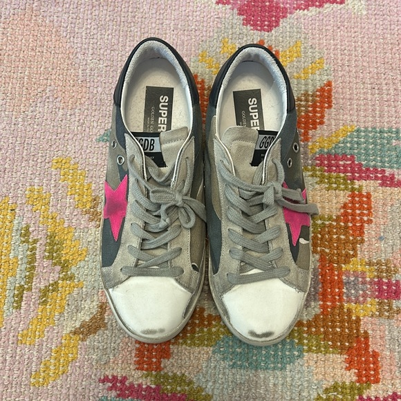 Golden Goose Women's Camouflage and Pink Star Sneakers size 40 - Picture 9 of 13